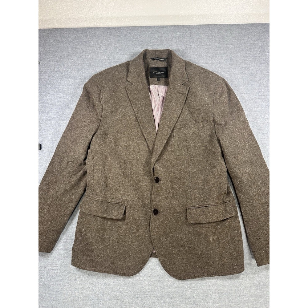 Banana Republic Men's 42S Sport Coat Blazer Brown 100% Cotton 2 Tailored Fit